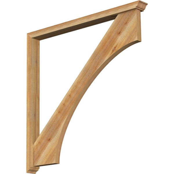 Ekena Millwork Westlake Traditional Rough Sawn Bracket w/ Offset Brace, Western Red Cedar, 4"W x 46"D x 46"H BKT0402X46X46WTL01RWR - main
